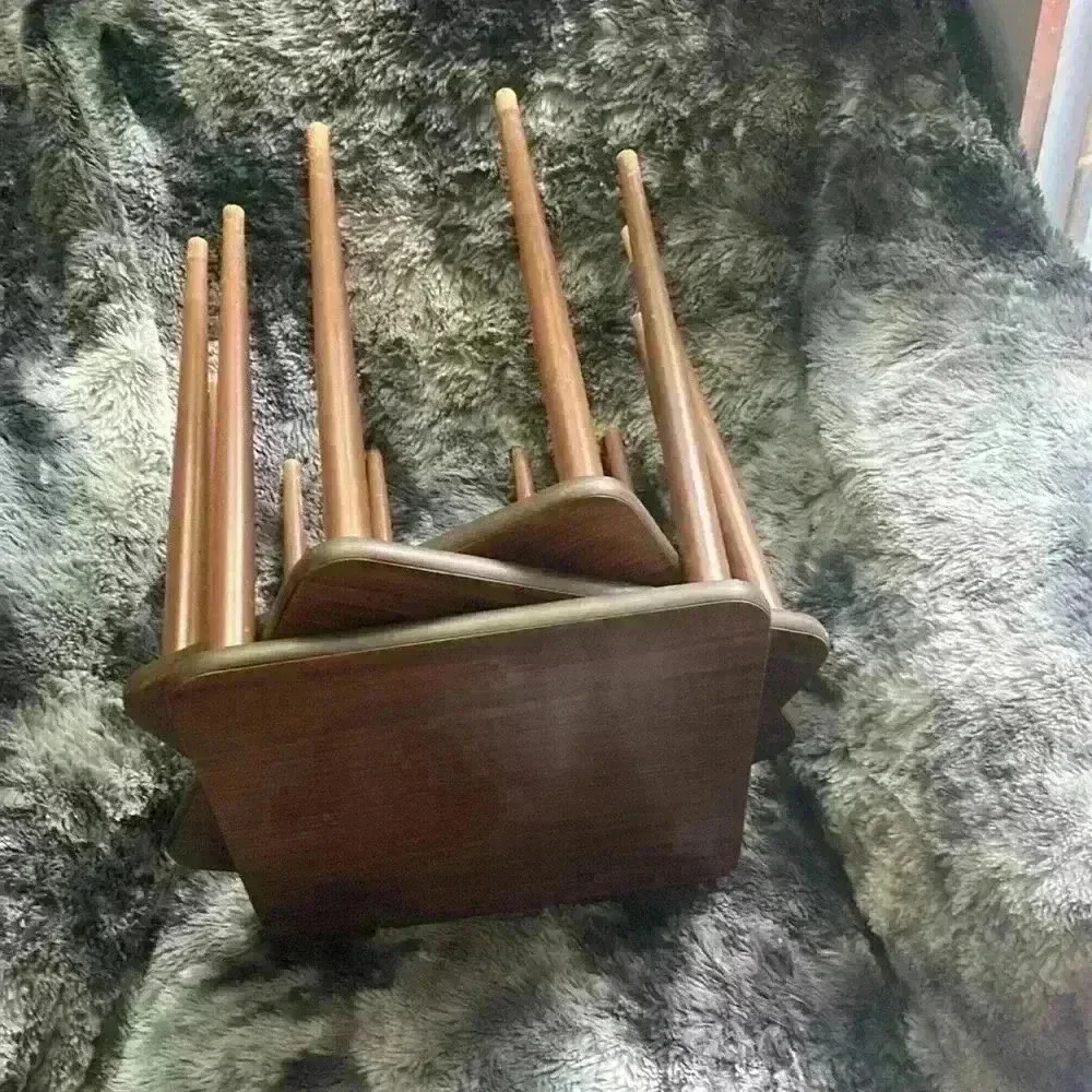 Set of  3 Mid Century Danish Modern Wood Formica Stacking Nesting
Tables - Picture 11 of 16